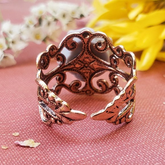 Vintaged Gray Lace Ring - Picture 4 of 7